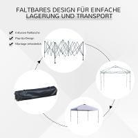 Gazebo de viaje para exteriores 2.95X2.95 M Gazebo plegable con estacas y Cuerdas de traceón, vestido Oxford with Protección UV, ¡ideal para vacaciones en El Jardín! - details 3