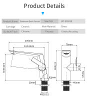 Grifo De Baño Cromado Torneiras Grifo De Lavabo Individual Con Agujero Mezclador De Agua Caliente Y Fría Esterlina 855938 - details 8
