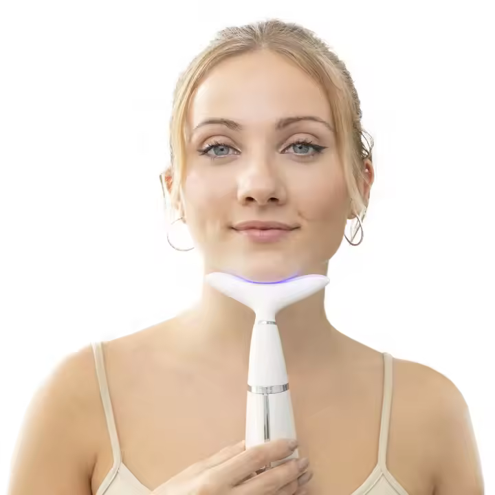 InnovaGoods® Reductor de papada con fototerapia, termoterapia y vibración Kinred, reduce la papada de forma eficaz y cómoda, Inalámbrico, Recargable, ideal para el hogar, color blanco - 1
