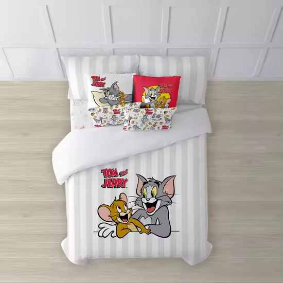 BL BELUM  Funda nórdica Tom & Jerry  Funda nórdica Modelo Tom & Jerry Basic  Funda Nórdica con Botones  Funda nórdica 100% algodón  Funda Nórdica - Funda Nórdica Extrasuave - Funda Nórdica 100% Made in Spain - 1