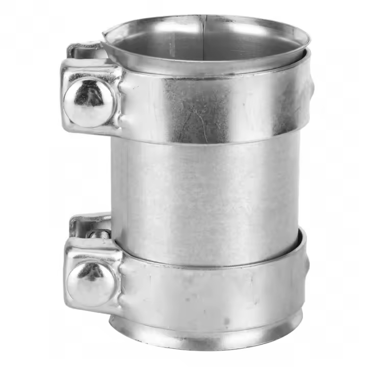 Conector De Tubo De Escape 3in 76mm Estuche Galvanizado Universal Reparación De Tubos De Escape Juntador De Doble Abrazadera - 1