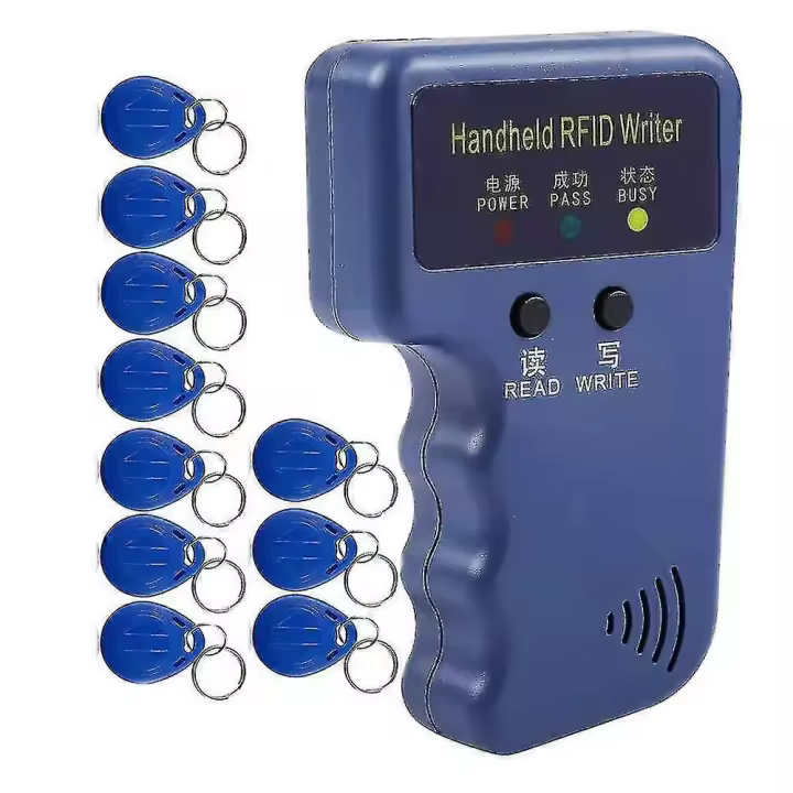 Lector/escritor RFID portátil de 125 kHz, duplicador/copiador, programador clonador de tarjetas de identificación, con 10 tarjetas regrabables. - 1