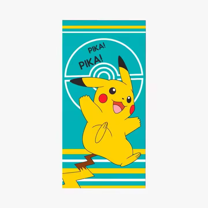 Toalla de playa y piscina Pokémon Pikachu 70x140 cm | Diseño oficial, suave, absorbente y secado rápido | Toalla infantil para verano, fans de Pokémon - 1