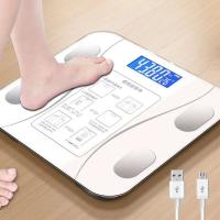 Báscula Electrónica De Precisión Para El Hogar Con Carga USB Medidor Inteligente De Peso Corporal Cuadrado De 150KG - details 7