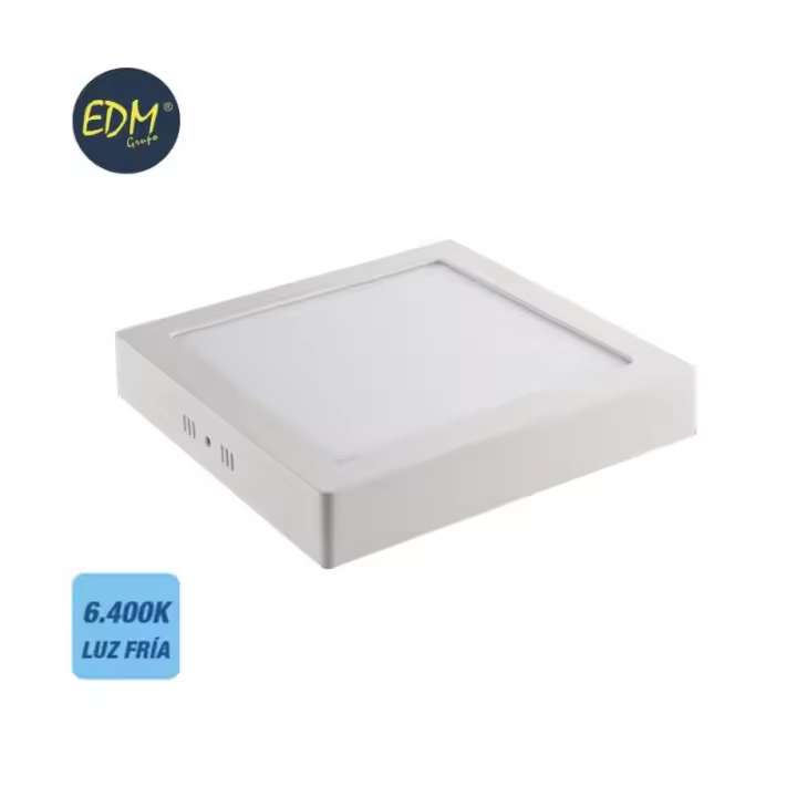 Downlight led superficie cuadrado 20w 1500lm 6400k luz fría blanco 22x22x3.5cm EDM - 1