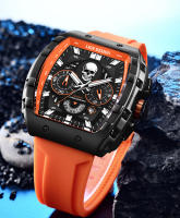 Reloj De Pulsera Militar LIGE Para Hombres Con Dial Grande Y Esqueleto De Cráneo Cronógrafo De Silicona Resistente Al Agua Y Luminoso - details 16