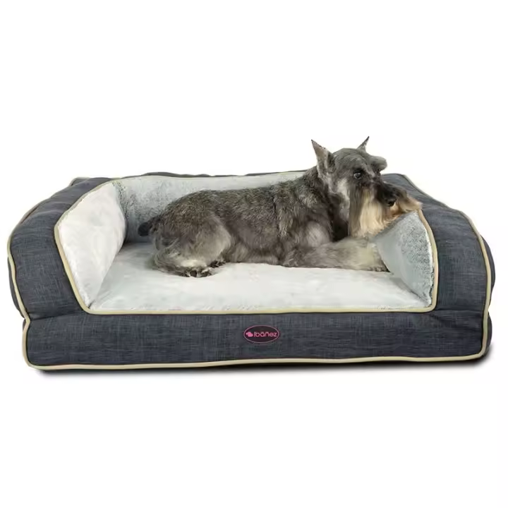 Ibañez IBAÑEZ Sofá Ortopédico Relax para Perros Mayores con Colchón de Espuma y Borde Elevado - 1