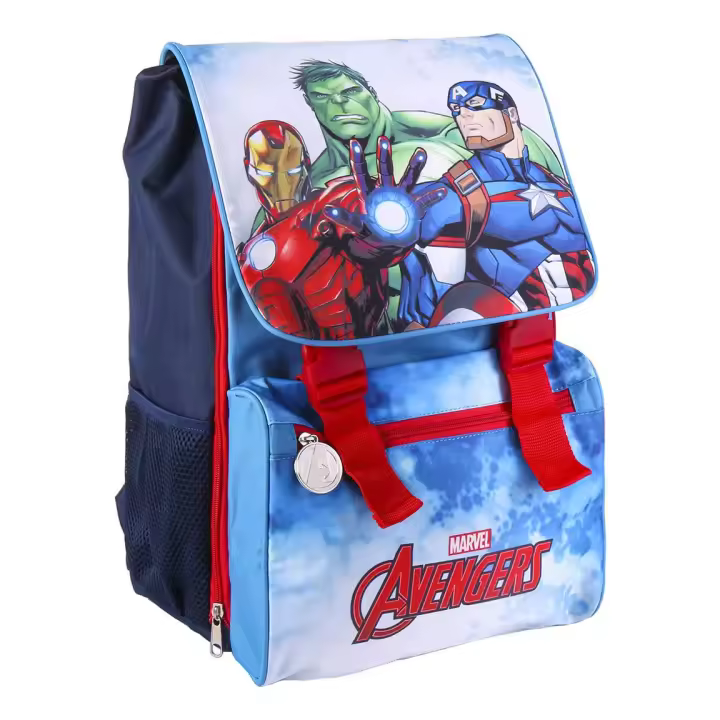 Mochila Escolar Extensible Avengers Azul Marino - 1