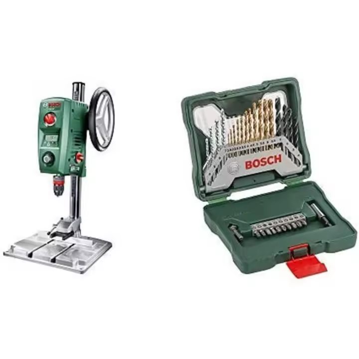 Bosch PBD 40 - Taladro de columna, caja de cartón, 710 W + Set de accesorios X-line, 30 unidades - 1