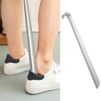 Conejo De Calcetines Extra Largo 52cm Acero Inoxidable Herramienta De Ayuda Para Calzar Zapatos Plata Metálica Deslizante Remover Lifter - details 3