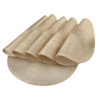 Juego De 6 Tapetes Redondos Tejidos a Mano Para Mesa De Comedor Navidad Y Bodas 34cm Resistente Al Calor Ecológicos De Poliéster Y Algodón - details 2