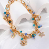 Encanto Pulsera popular con colgante de ancla y estrella de mar de aleación estilo vacaciones oceánicas para damas - details 3