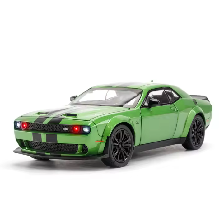 Coche De Colección 1:22 Challenger SRT Hellcat Demon Ojos Juguete De Coche Deportivo Con Puertas Abiertas Y Luz Y Música Regalo Para Niños - 1