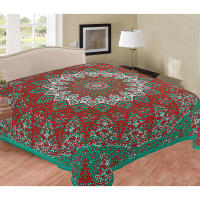 Ethnikulture 100% Algodón Tapiz con Estilo de Mandala Indio - 220 x 240 cm - Uso Versátil para Yoga, Playa y Decoración de Pared - Arte Mural - Ideal como Tapiz de Pared Grande - details 4