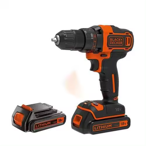 Black & Decker BDCDD186KB taladro Sin llave Negro, Naranja - 1