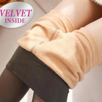 Tights Calientes De Invierno Para Mujer Con Forro De Piel Fleece Pantimedias Con Cintura Alta Medias Termoaisentes Leggings Transparentes Falsos - details 5