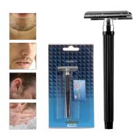 Afeitadora Manual Para Hombres Cuchillo De Acero Inoxidable Doble Faja Antiguo Clásico Herramienta De Eliminación De Vello - details 0