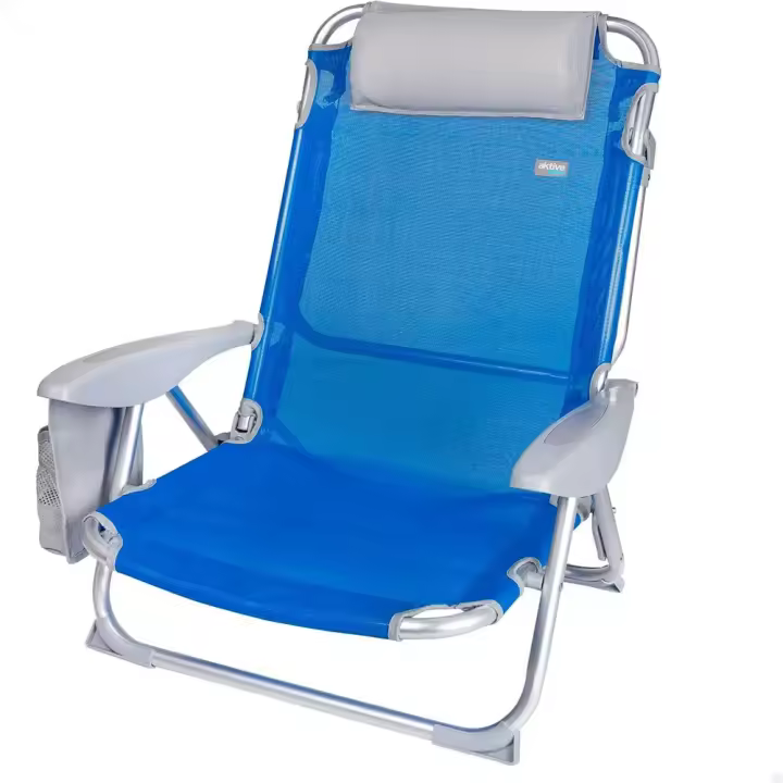 Aktive Silla Plegable 4 Posiciones Con Cojín Y Portavasos - 1