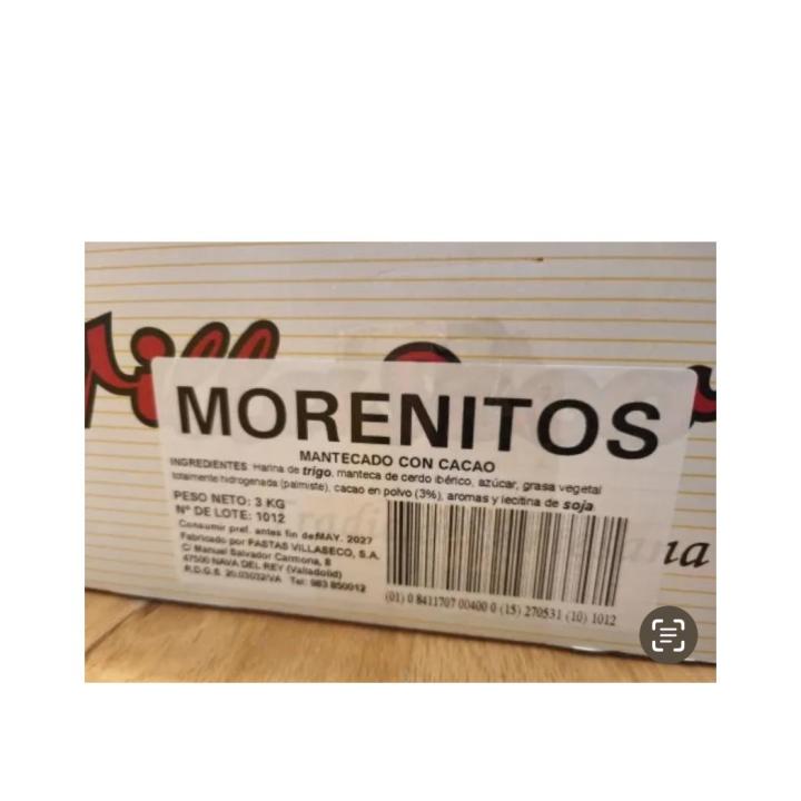 Morenitos o Mulatitos Villaseco de Nava del Rey (Valladolid) - mantecados con cacao - caja 3 kg (envueltos individualmente)