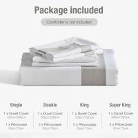 White King Size Duvet Cover Sets Hotel Quality Bedding Grey Striped Bedding Sets Ultra-Soft Brushed Polyester (1x Quilt Cover, 2x Pillowcases) Grey King Size Duvet Cover 230x220 cm - details 2