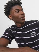 Camiseta 12251901 Jorlucca Stripe Tee Ss Crew Neck Black Jack & jones - details 0