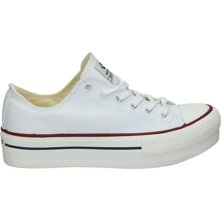 VICTORIA | Zapatillas Lonas Victoria para Mujer – Deportivas con Plataforma en Color Blanco – Zapatillas Cómodas y de Alta Calidad – Zapatillas con Cierre de Cordones – Versátiles - Modelo 1061100 - 1