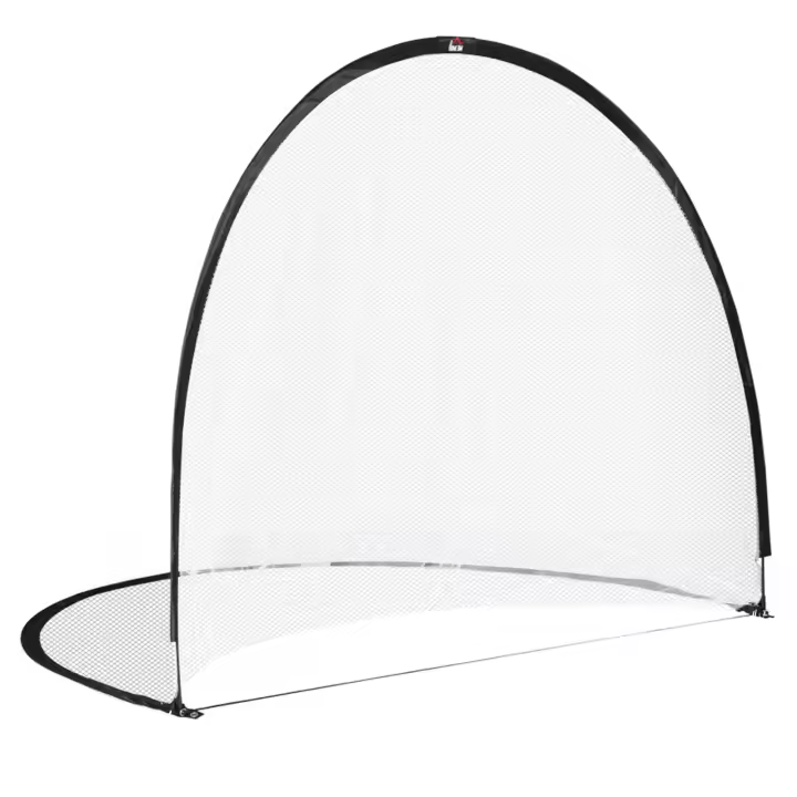 HOMCOM Jaula de fútbol Pop Up System con bolsa de transporte y clavijas de fijación, dimensiones 247 x 203 x 201,5 cm, color blanco y negro - 1
