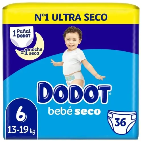 Dodot Bebé Seco Talla 6, 13-19 Kg 36 Unidades - 1