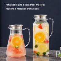 Jarra de Agua acrílica, Jarra de Vidrio de gran capacidad de 1500 ml con Tapa y ASA, Jarra transparente resistente al calor. - details 1