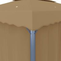 vidaXL Cenador con cortina gris taupe aluminio 4x3 m - details 5