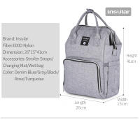 Bolso De Diáspares Para Bebé Insular Gran Capacidad Bolsa De Camarón Para Carrito De Supermercado Estilo Mochila Para Mamá En Embarazo - details 12