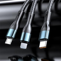 Cable De Carga Rápida 120W 5A 3 En 1 USB Tipo C Micro USB Para Realme Samsung Huawei P50 Cable De Datos Braided Material - details 7