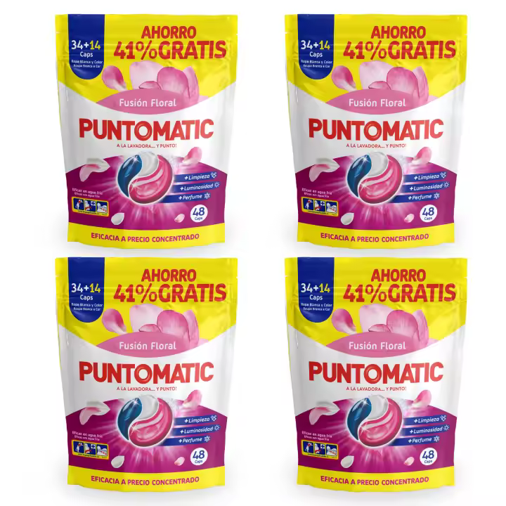 Puntomatic Detergente en Cápsulas Fusión Floral para Ropa Pack Ahorro 192 Cápsulas - 1