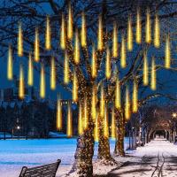 Luces De Invierno LED Para Exteriores Estallido De Meteoros Con Caída De Hielo Decoración Navideña Luz Cascada De Copos De Nieve Para El Hogar - details 12