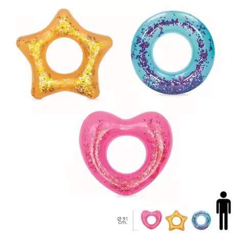 Bestway Flotador Rosco Purpurina Colores Surtidos Ø 91 Cms - Divertido y Resistente - 1