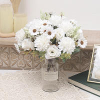 Rosa Artificial Para Novia Decoración De Fiesta De Boda Navidad Y Hogar En Vaso Plantas Falsas Para Mesa De Estudio Accesorios De Casa - details 7