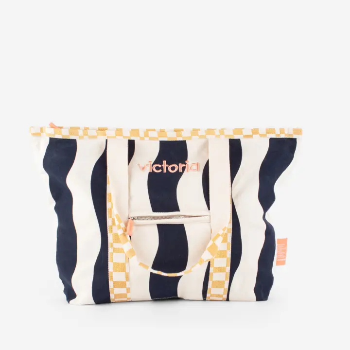 Victoria Things Shopper de lona con bordado y bolsillo exterior 9224006 - 1