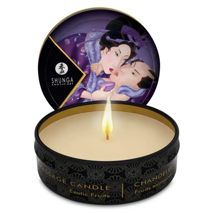 Velas De Masaje Afrodisaco Con Aroma Frutos Exóticos Shunga Disponible En 30 Y 170 ML Cera Caliente Para Uso Externo Respetuosa Con La Piel - 1