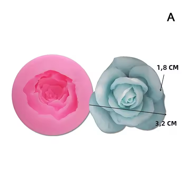 3D Rose suave molde de silicona para arcilla resina arte fondant cake decoración chocolate hielo jabón hornear herramienta - 1
