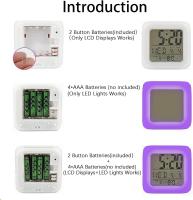 Reloj despertador digital Mesita de noche Punto Blanco Despertadores para niños with 7 Luces LED que camban de color (barería no incluida) - details 1