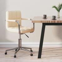vidaXL Silla de oficina giratoria de tela color en color Crema/Gris claro/Amarillo mostaza y más | cómodas modernas ergonómicas para comedor cocina salón hogar - details 0
