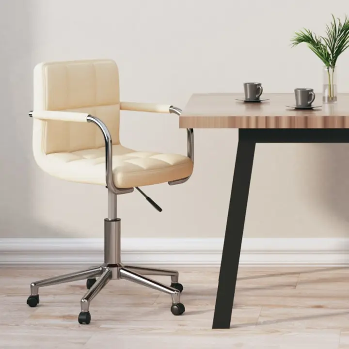 vidaXL Silla de oficina giratoria de tela color en color Crema/Gris claro/Amarillo mostaza y más | cómodas modernas ergonómicas para comedor cocina salón hogar - 1