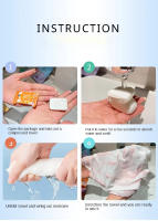 Toallas De Baño Comprimidas 20pcs En Saco Toallas De Rostro Desechables Para Viaje Y Limpieza Tamaño 20x26cm - details 8