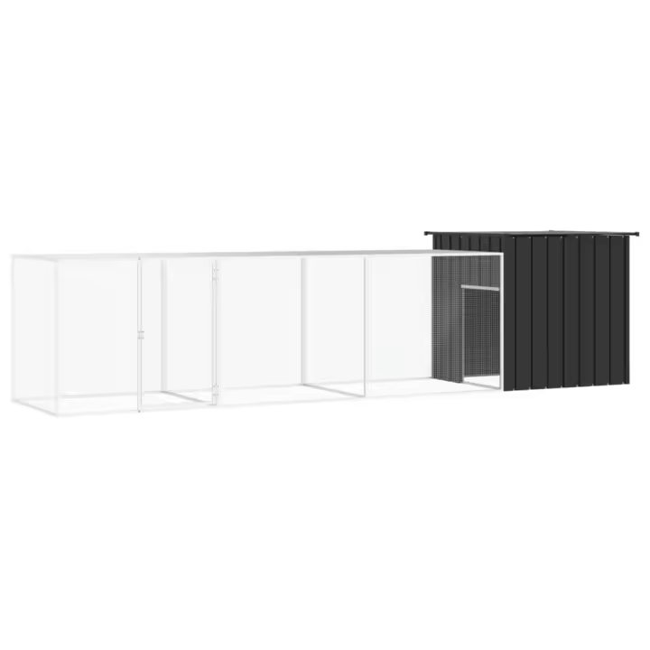 vidaXL Jaula de gallinas acero galvanizado antracita 400x91x100 cm - 1