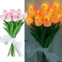 10Pcs Flores Artificiales De Tulipán LED Luz Nocturna Para Decoración De Jardín Hogar Bodas Cumpleaños Regalo Falso Flor Bouquet - details 3