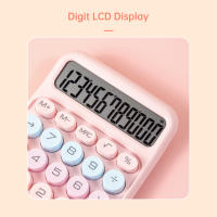 Calculadora Mecánica Con Pantalla LCD De 12 Dígitos Botones Grandes Y Redondos Calculadora Dulce Colorida Para Oficina Escuela Y Hogar - details 4