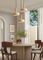 Meimon Lámpara colgante de piedra y madera con bombilla LED incluida. Luz fría, neutra o cálida. Ideal para comedor, cocina o salón. Diseño natural y elegante.  Lámpara de comedor o lámpara de araña - details 8