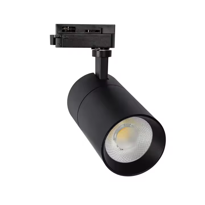 Ledkia Foco Carril LED Monofásico 20W Regulable Mallet Negro 3000K Blanco Cálido - 1