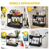 Organizador De Baño Inferior Con Dos Cajones Deslizantes, Estante De Almacenamiento Multifuncional Para Cocina Material Plástico - details 0