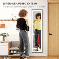 HOMCOM Espejo de Cuerpo Entero con Luz LED 160x40 cm Espejo de Pie o de Pared con Iluminación de 3 Colores Táctil Inteligente Función de Memoria y Soporte para Salón Dormitorio - details 0